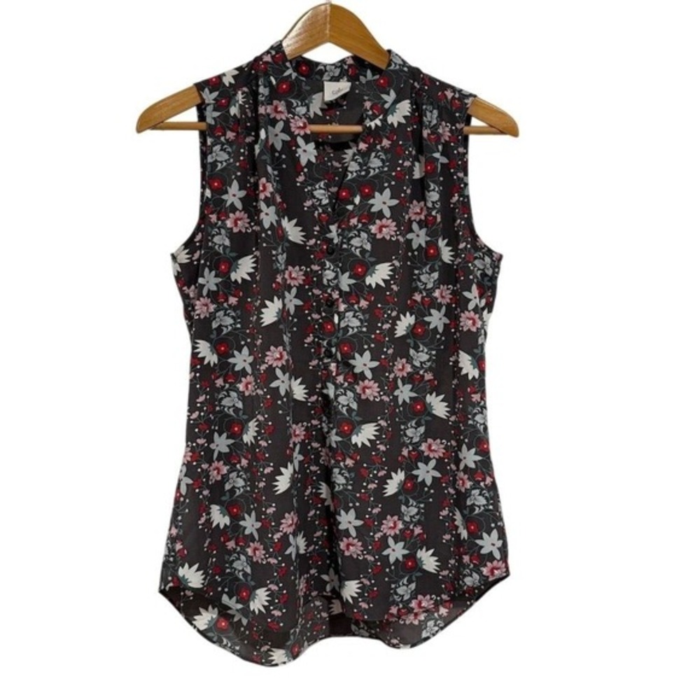 Cabi Womens Sleeveless Blouse Small Top Floral Blouse Casual Work Office
